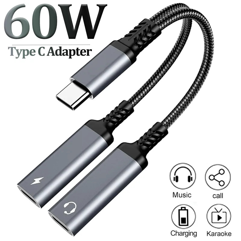OTG 2 IN 1 USB C Splitter to D - огляд і ціна Earphone Splitter Jack