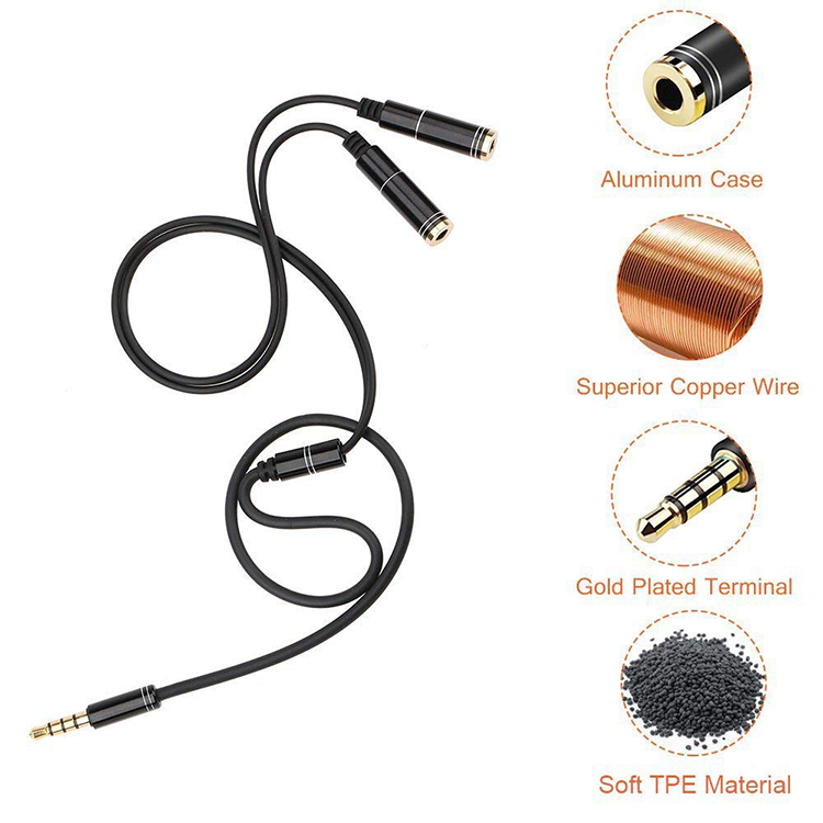 3.5mm Mic Y Mobile Audio Split - огляд і ціна Earphone Splitter Jack